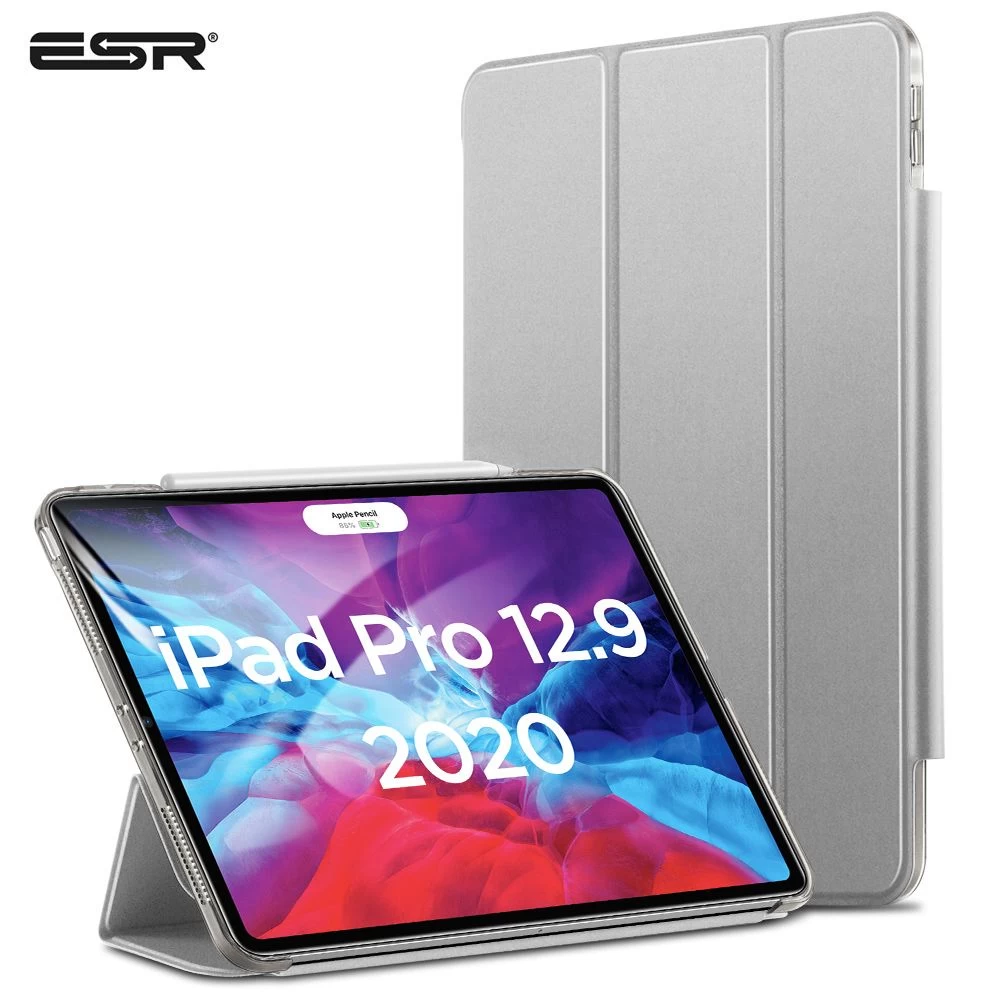 Apple iPad Pro 12.9 (2020) maciņš sudraba ESR Yippee Trifold with Clasp
