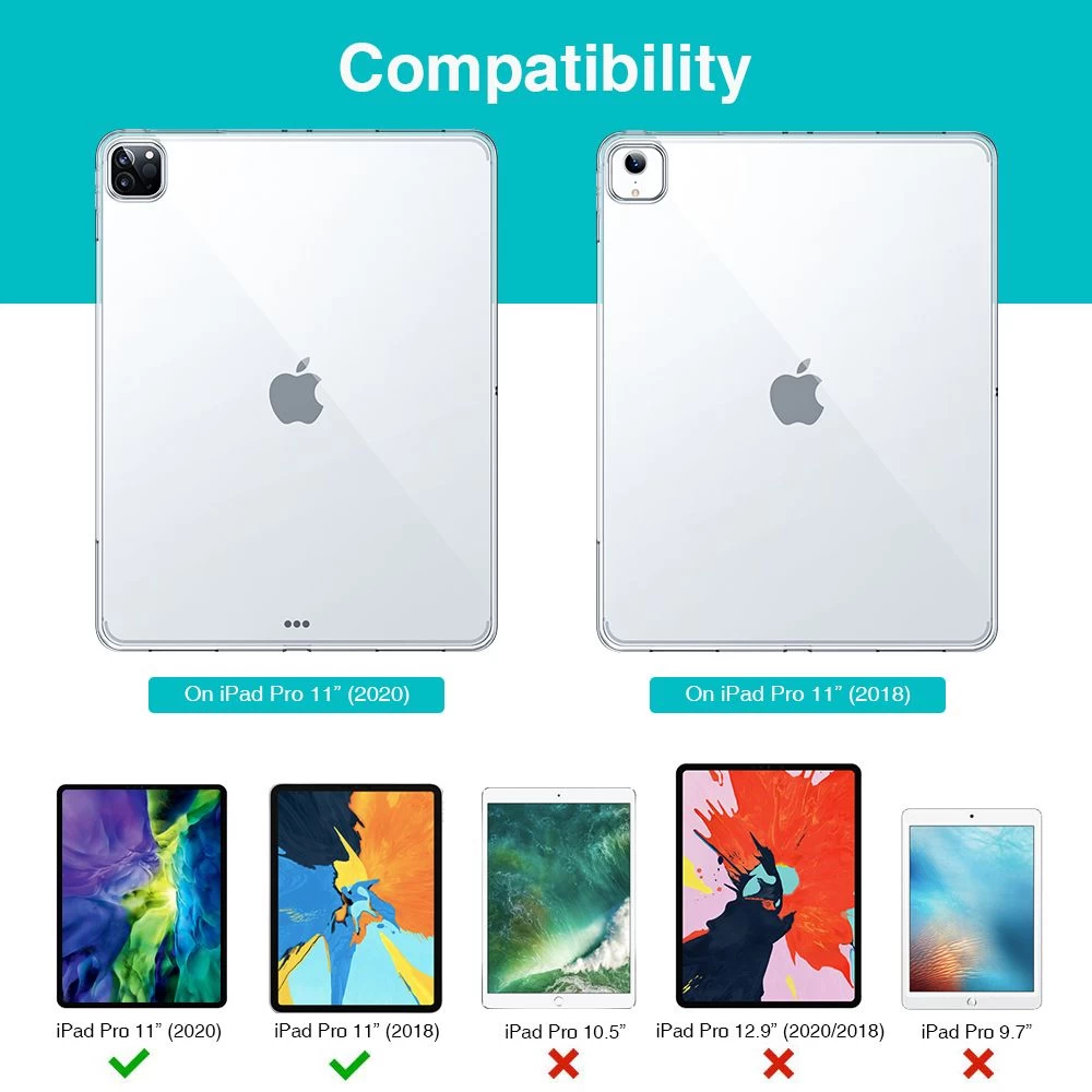 Apple iPad Pro 11 (2020) tahvelarvuti ümbris läbipaistev ESR Rebound Soft Shell