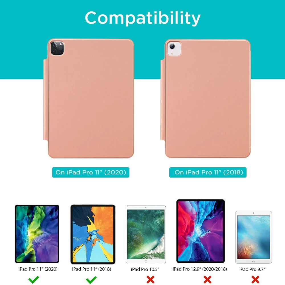 Apple iPad Pro 11 (2020) maciņš rozā zelta ESR Rebound Magnetic with clasp