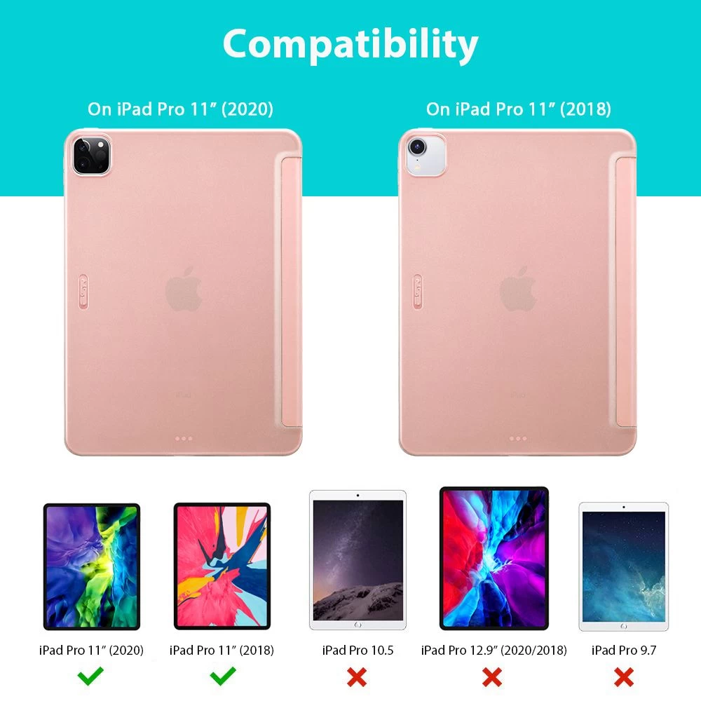 Apple iPad Pro 11 (2020) maciņš rozā zelta ESR Rebound Slim