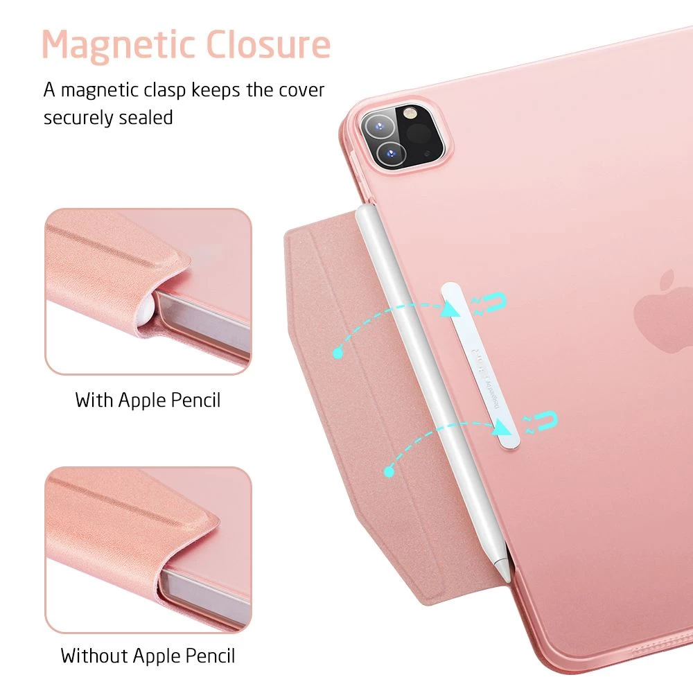 Apple iPad Pro 11 (2020) maciņš rozā zelta ESR Yippee Trifold with Clasp