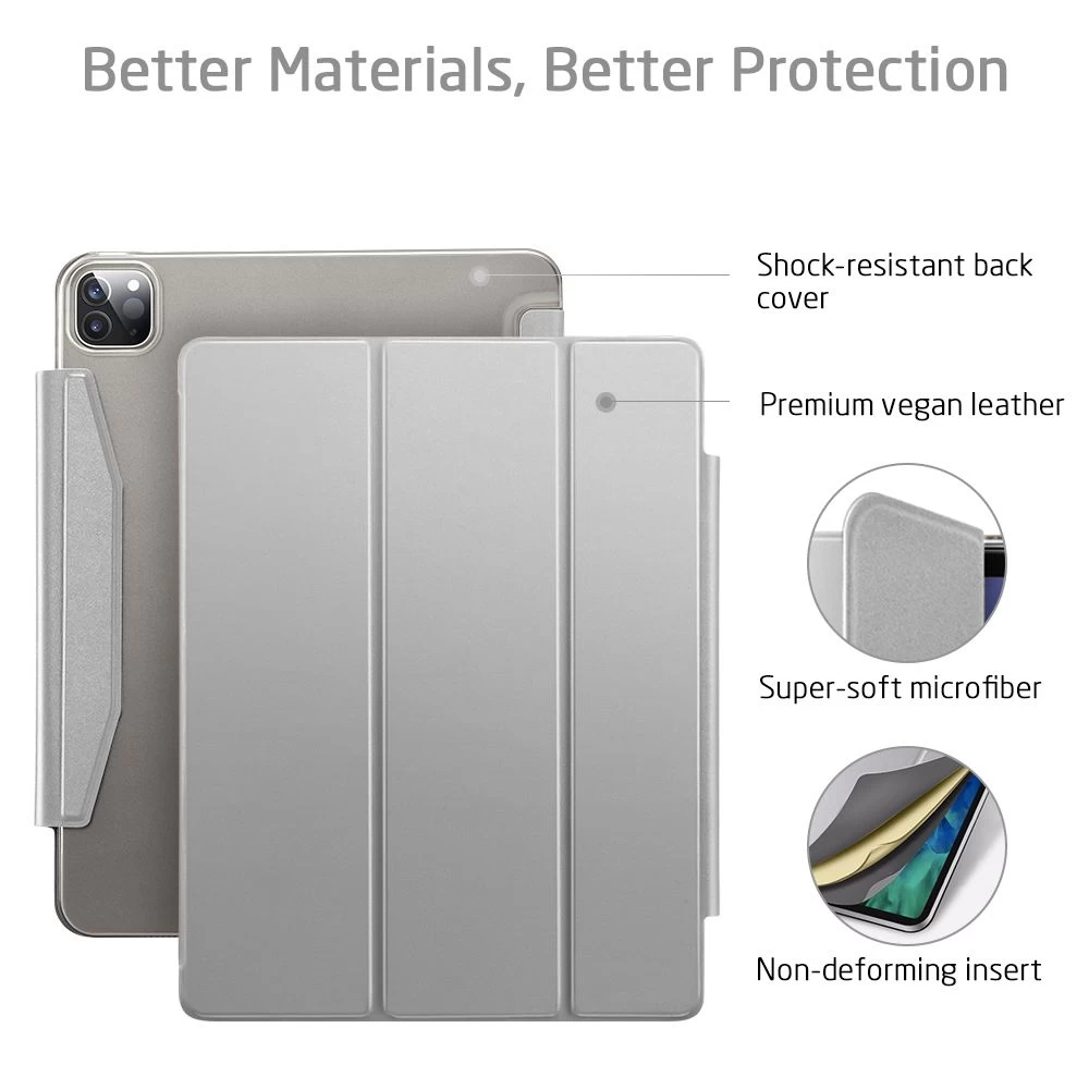 Apple iPad Pro 11 (2020) tablet skal, fodral silver ESR Yippee Trifold with Clasp
