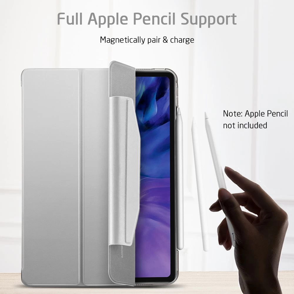 Apple iPad Pro 11 (2020) tablet skal, fodral silver ESR Yippee Trifold with Clasp