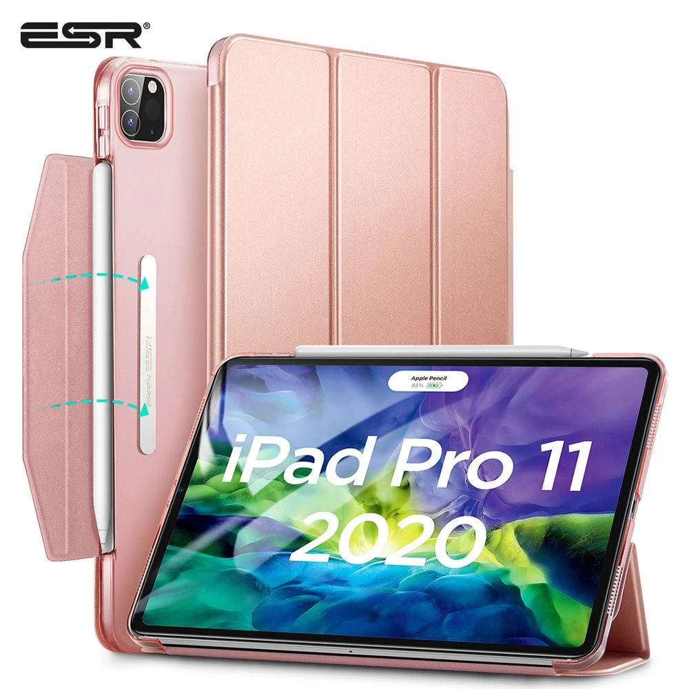 Apple iPad Pro 11 (2020) maciņš rozā zelta ESR Yippee Trifold with Clasp