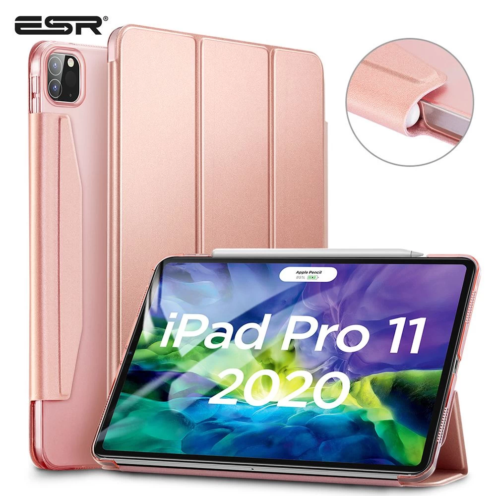 Apple iPad Pro 11 (2020) maciņš rozā zelta ESR Yippee Trifold with Clasp