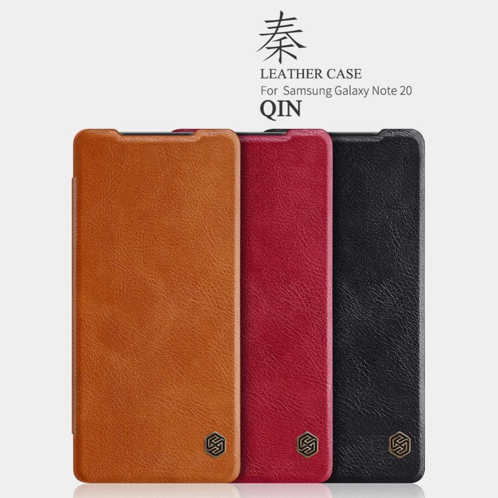 Samsung Galaxy Note 20 dėklas rudas Nillkin Qin Leather