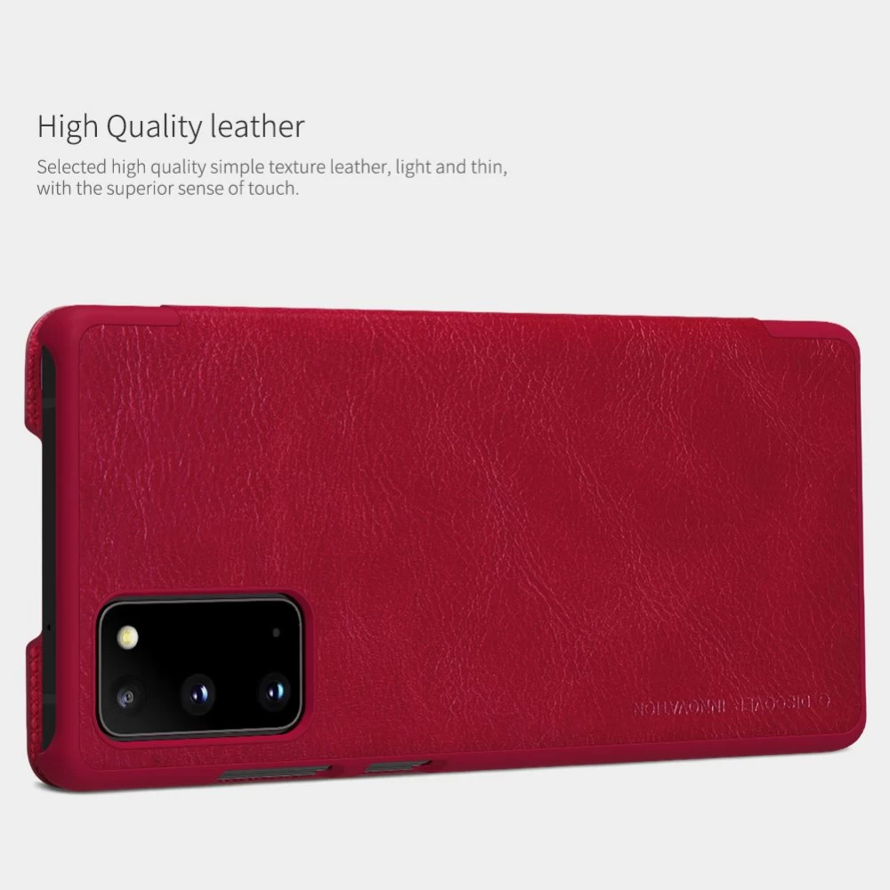 Samsung Galaxy Note 20 dėklas rudas Nillkin Qin Leather