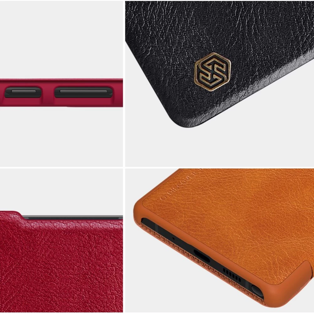 Samsung Galaxy Note 20 dėklas rudas Nillkin Qin Leather