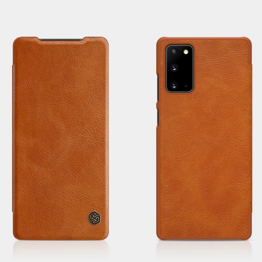 Samsung Galaxy Note 20 dėklas rudas Nillkin Qin Leather