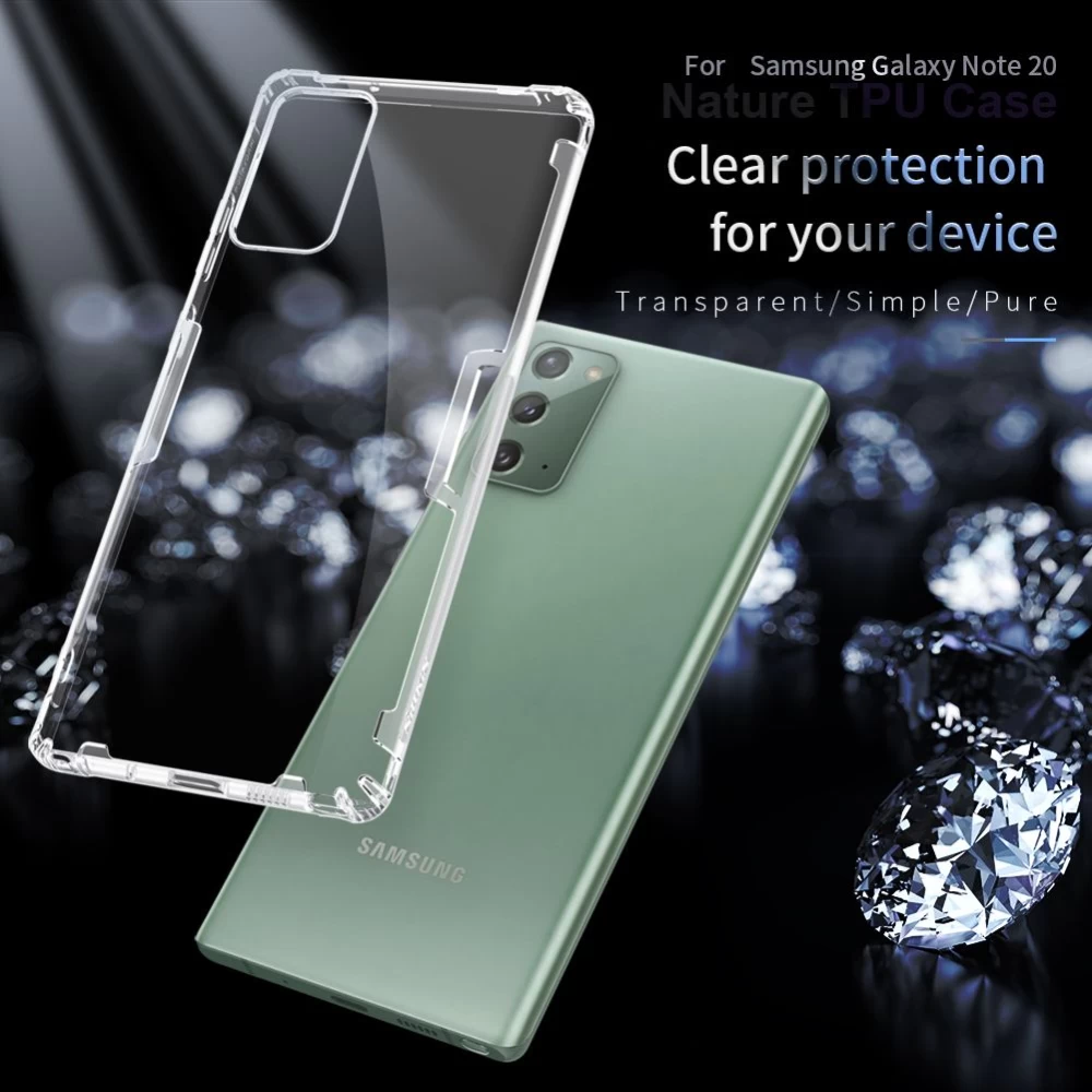 Samsung Galaxy Note 20 dėklas skaidrus pilkas Nillkin TPU