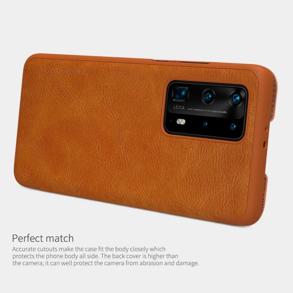 Huawei P40 Pro Plus чехол коричневый Nillkin Qin Leather