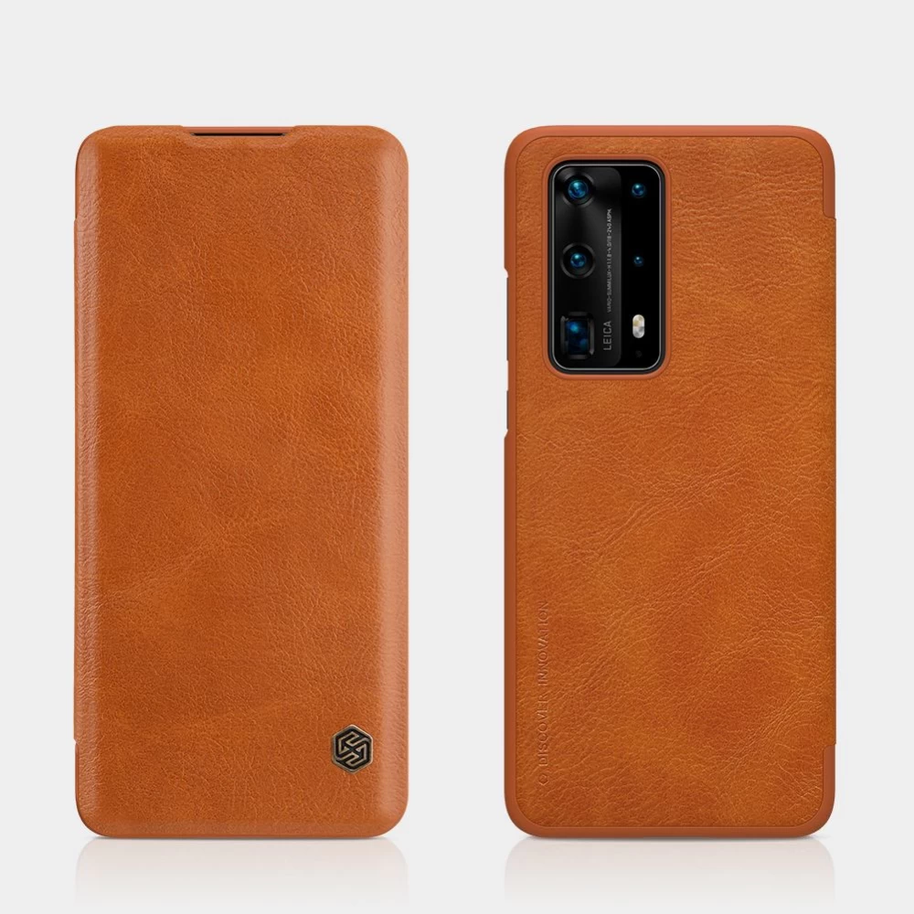 Huawei P40 Pro Plus чехол коричневый Nillkin Qin Leather