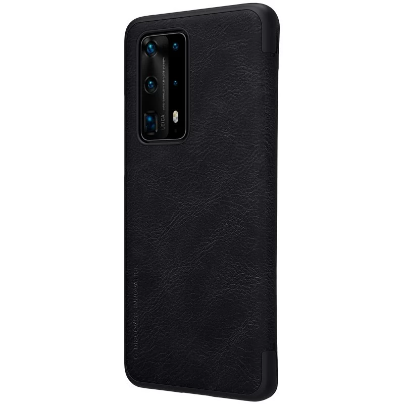 Huawei P40 Pro Plus dėklas Juoda Nillkin Qin Leather