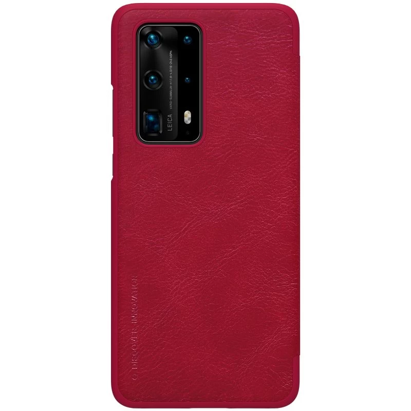 Huawei P40 Pro Plus fodral röd Nillkin Qin Leather