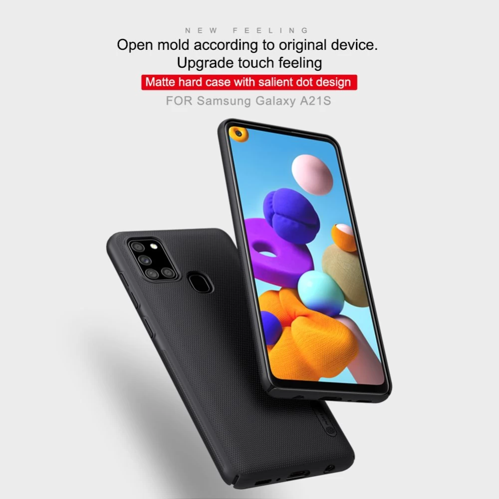 Samsung Galaxy A21S skal gyllene Nillkin Super Frosted Shield