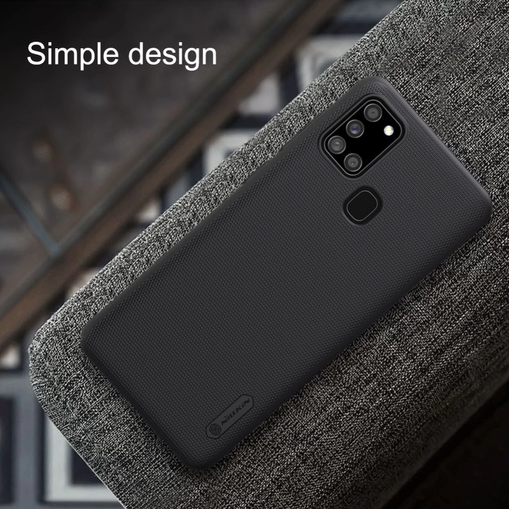 Samsung Galaxy A21S skal gyllene Nillkin Super Frosted Shield