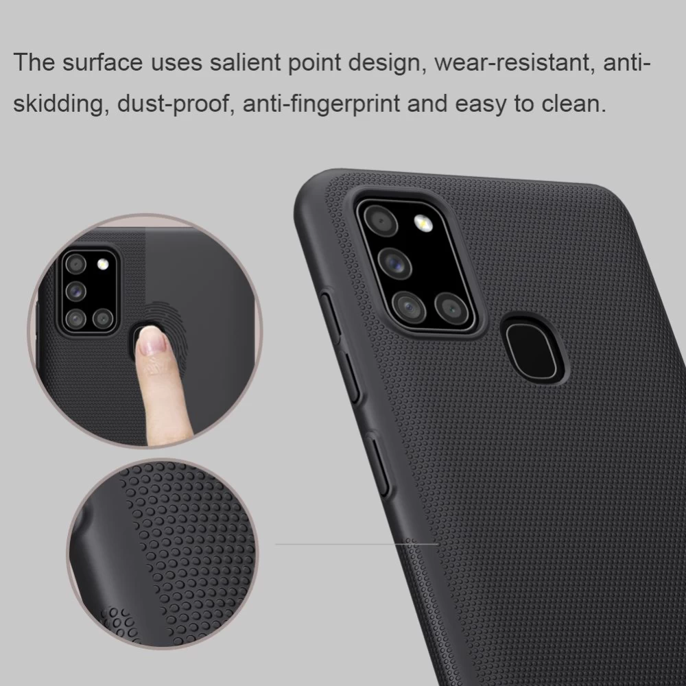 Samsung Galaxy A21S skal gyllene Nillkin Super Frosted Shield