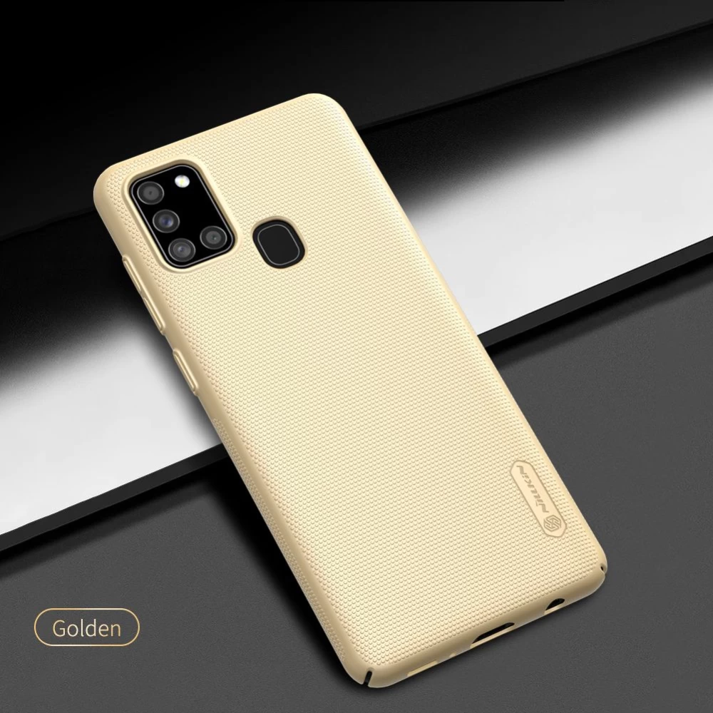 Samsung Galaxy A21S skal gyllene Nillkin Super Frosted Shield