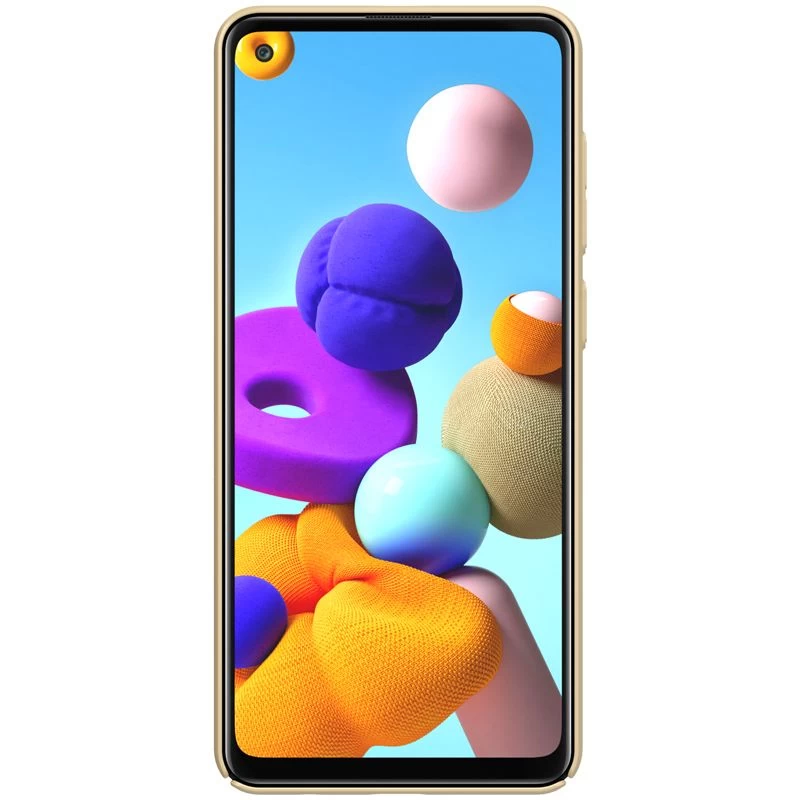 Samsung Galaxy A21S skal gyllene Nillkin Super Frosted Shield
