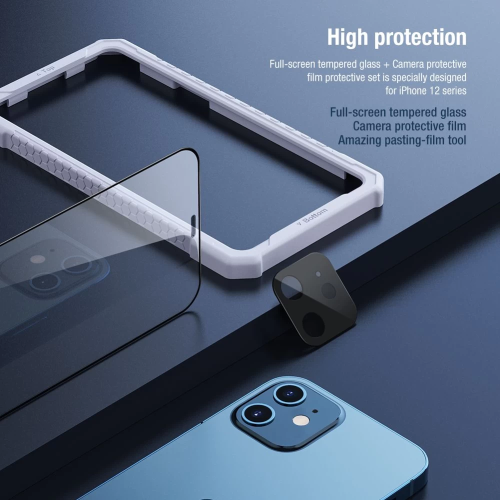 Apple iPhone 12 Mini kaitseklaas  Nillkin 2-in-1 HD Full Screen/Camera Tempered Glass