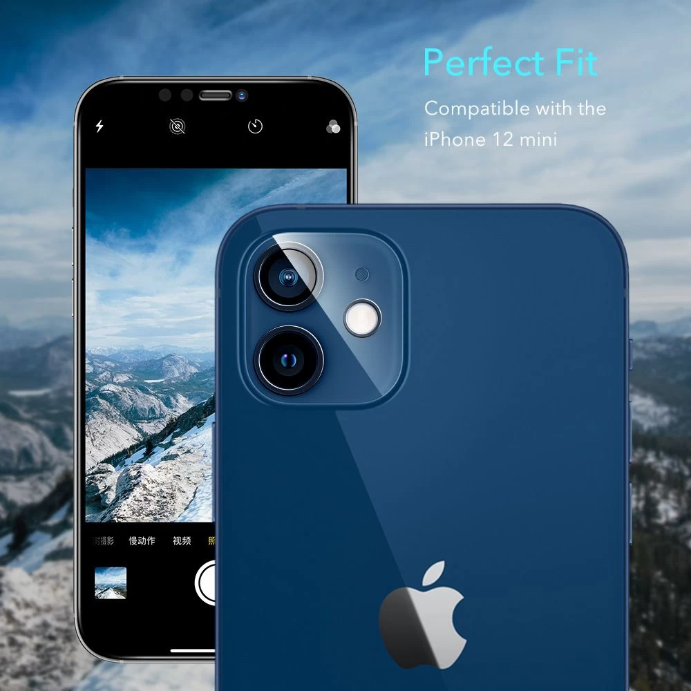 Apple iPhone 12 Mini kaitseklaas  ESR Camera Lens Protector (Clear)iPhone (2 pack)