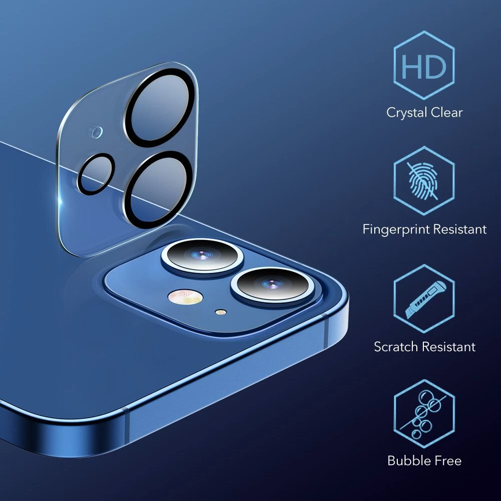 Apple iPhone 12 Mini kaitseklaas  ESR Camera Lens Protector (Clear)iPhone (2 pack)
