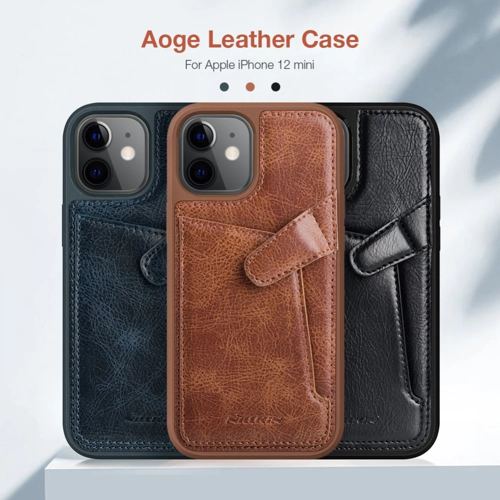 Apple iPhone 12 Mini skal brun Nillkin Aoge Leather