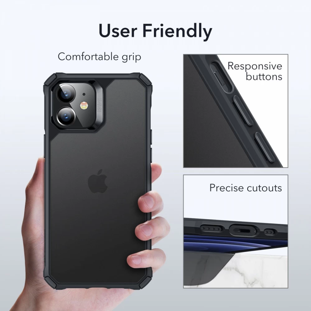 Apple iPhone 12 Mini suojakuori läpikuultava harmaa ESR Air Armor