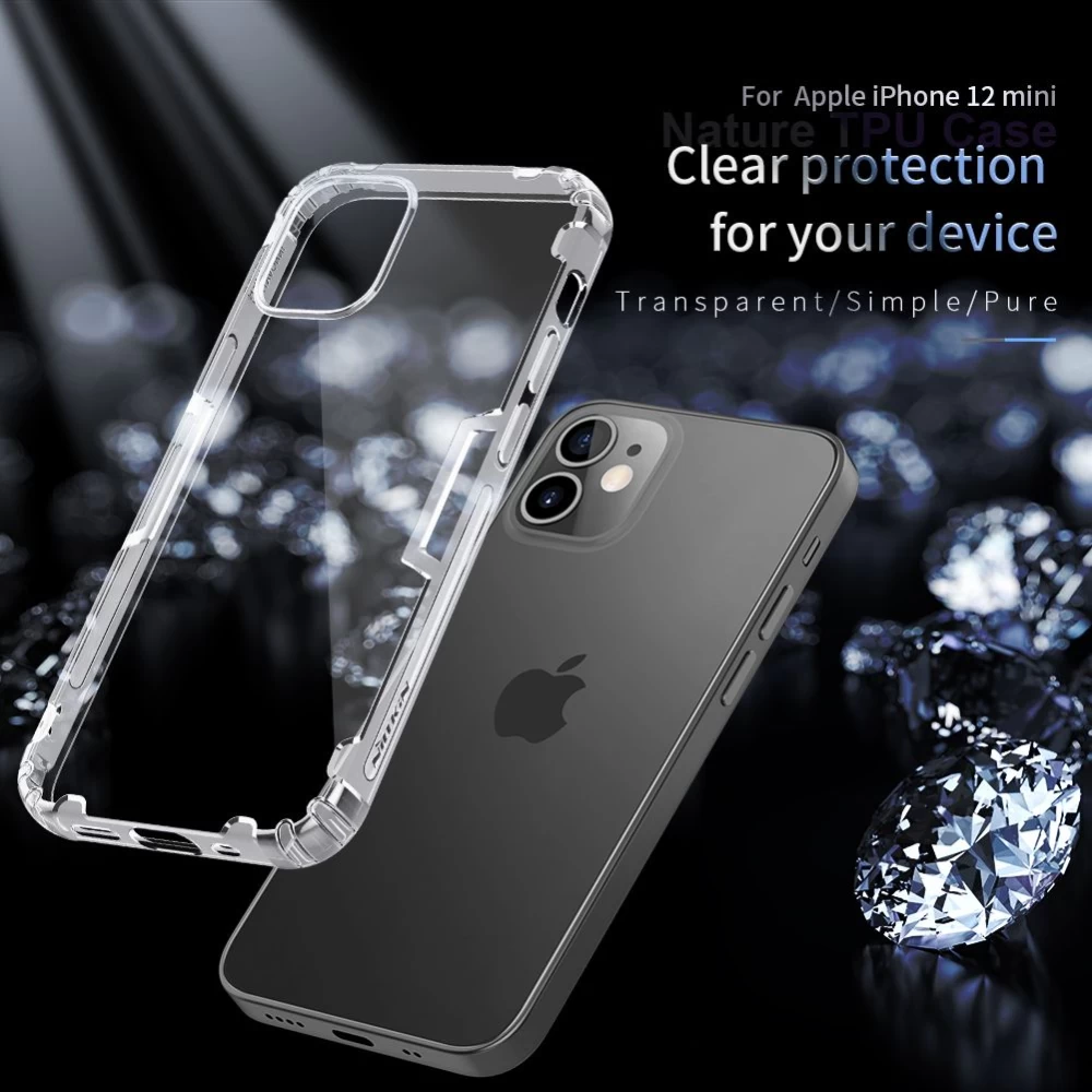 Apple iPhone 12 Mini skal genomskinlig blå Nillkin TPU