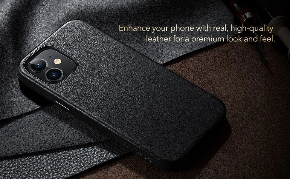 Apple iPhone 12 Mini case black ESR Metro Premium Leather