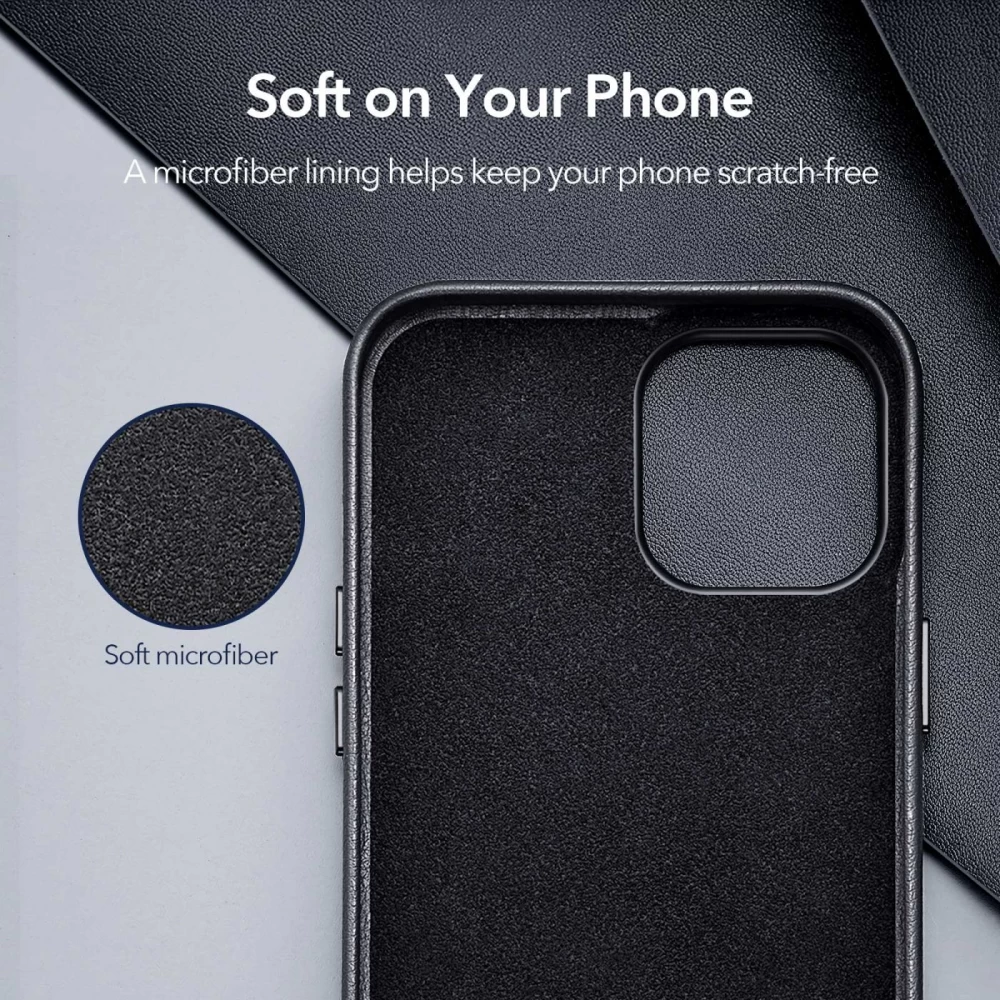 Apple iPhone 12 Mini case black ESR Metro Premium Leather
