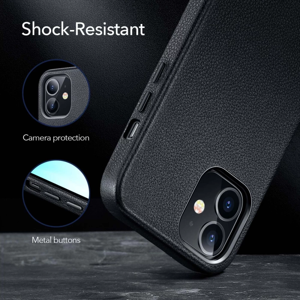 Apple iPhone 12 Mini case black ESR Metro Premium Leather