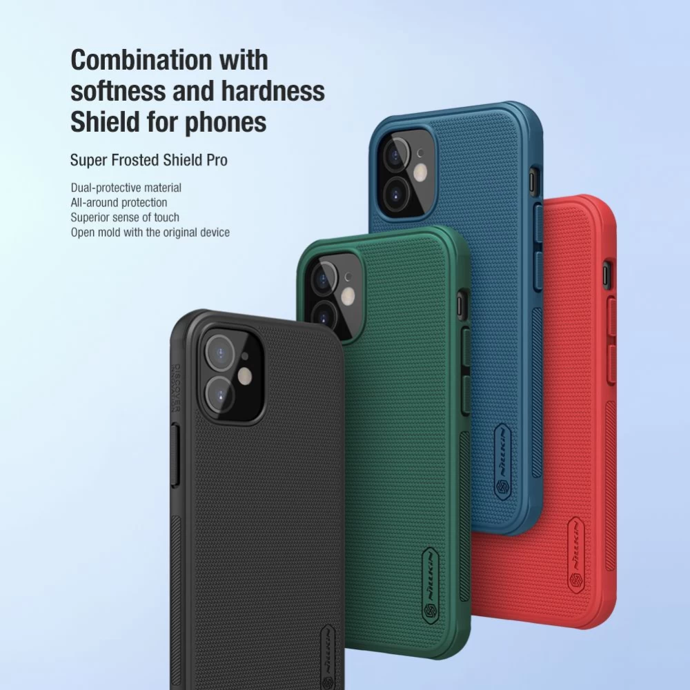 Apple iPhone 12 Mini dėklas raudonas Nillkin Super Frosted Shield Pro 