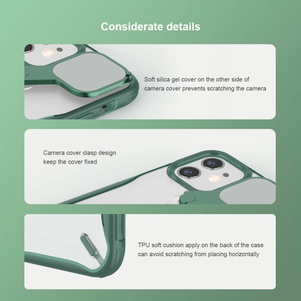 Apple iPhone 12 Mini suojakuori vihreä Nillkin Cyclops