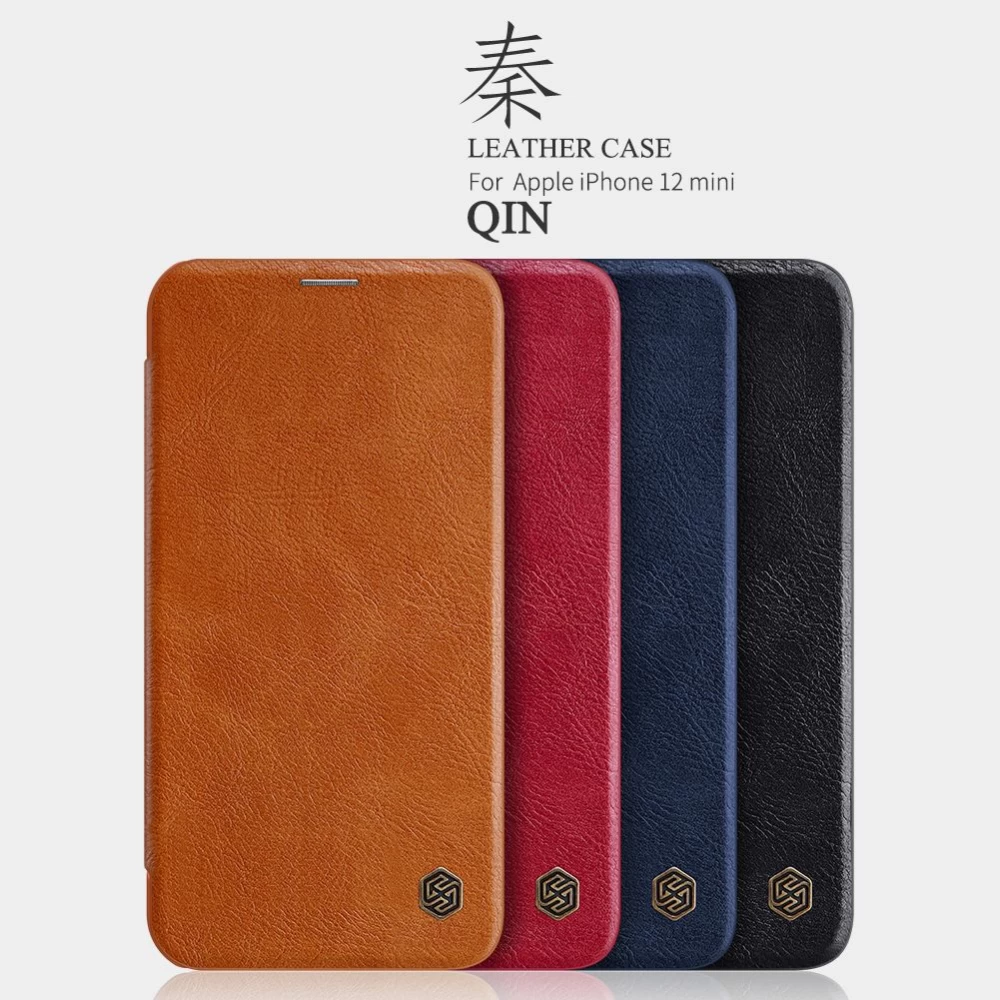 Apple iPhone 12 Mini fodral blå Nillkin Qin Leather
