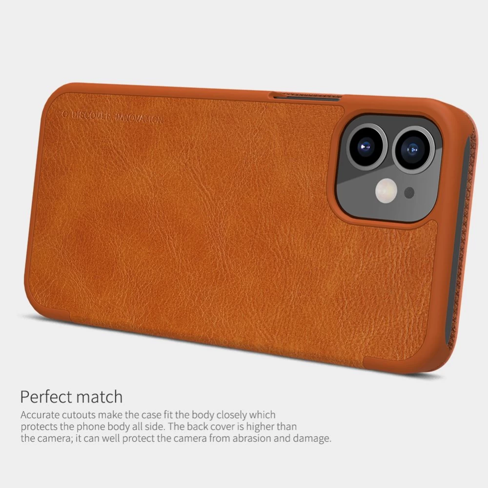 Apple iPhone 12 Mini fodral blå Nillkin Qin Leather