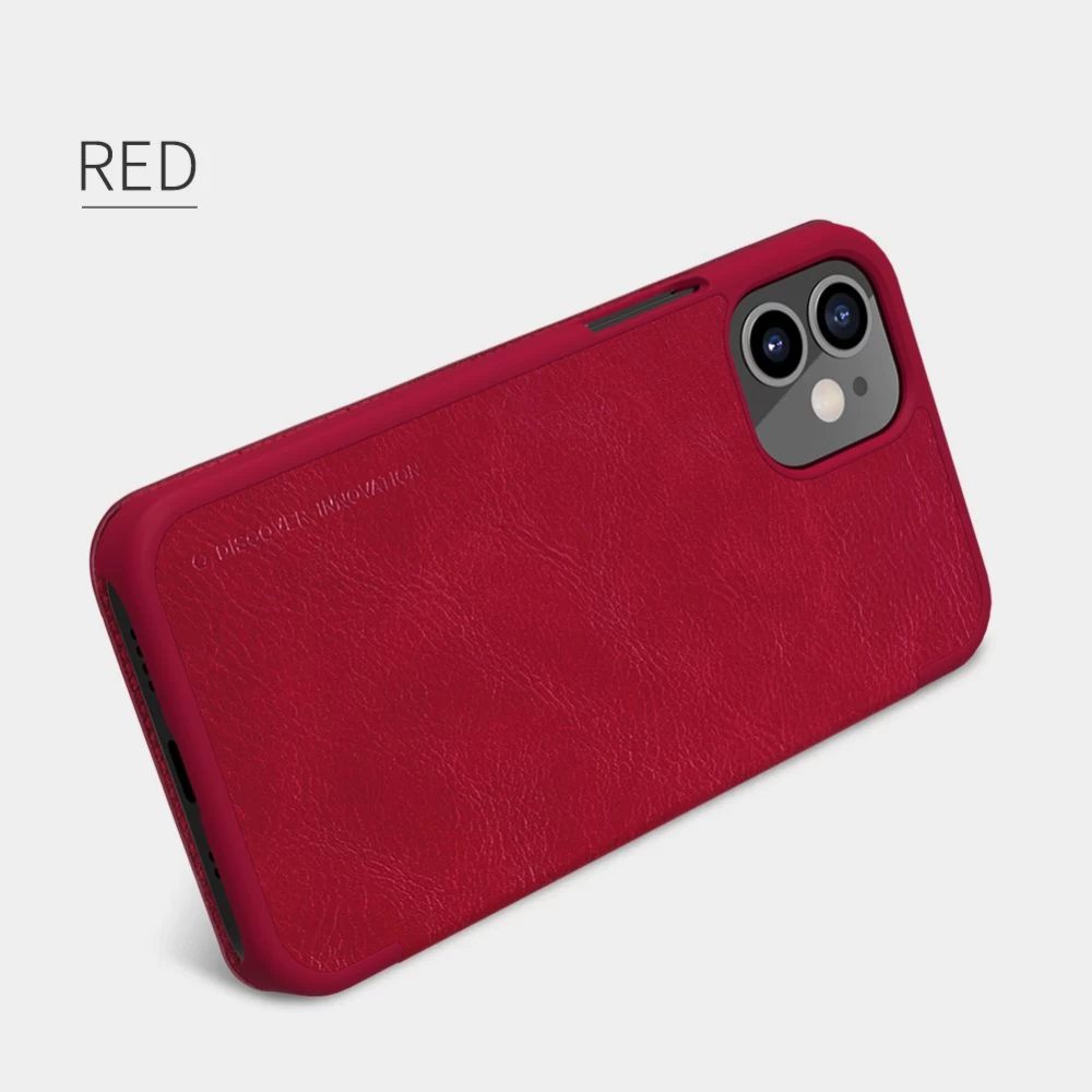 Apple iPhone 12 Mini fodral blå Nillkin Qin Leather