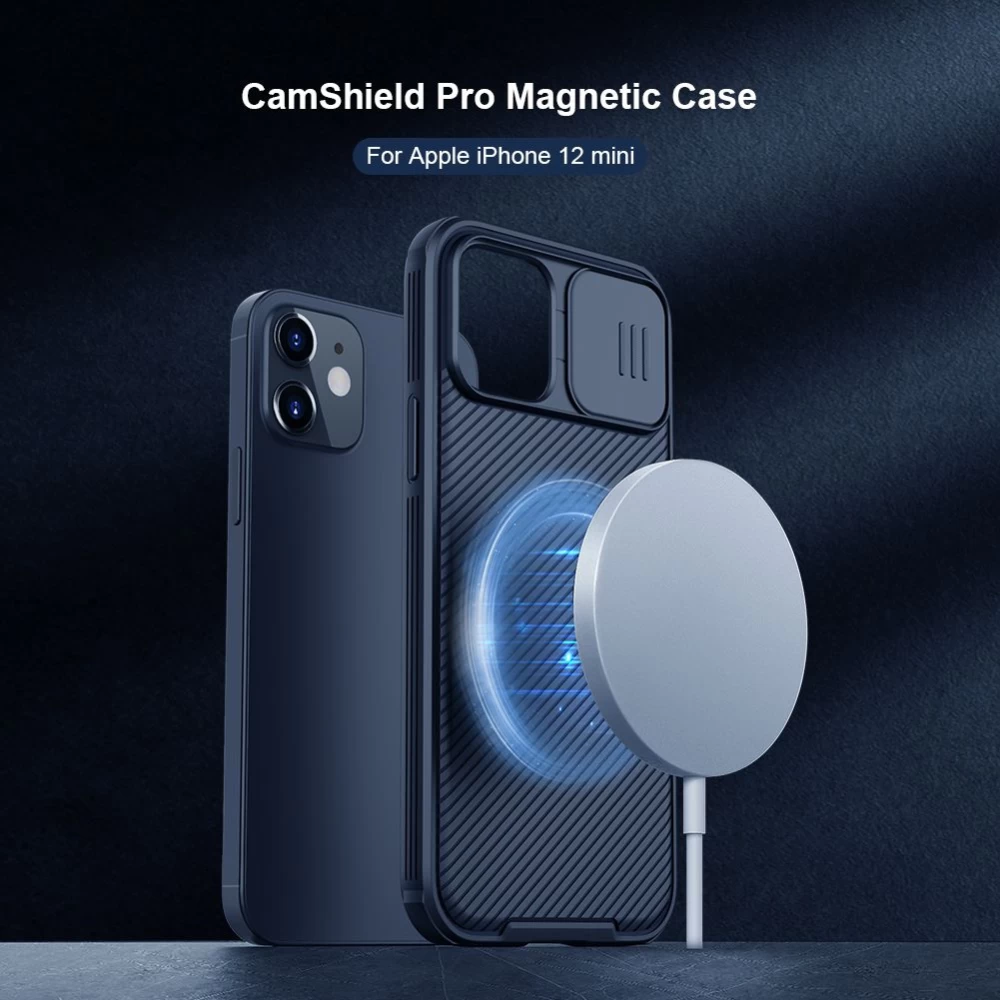 Apple iPhone 12 Mini suojakuori sininen Nillkin CamShield Pro Magnetic