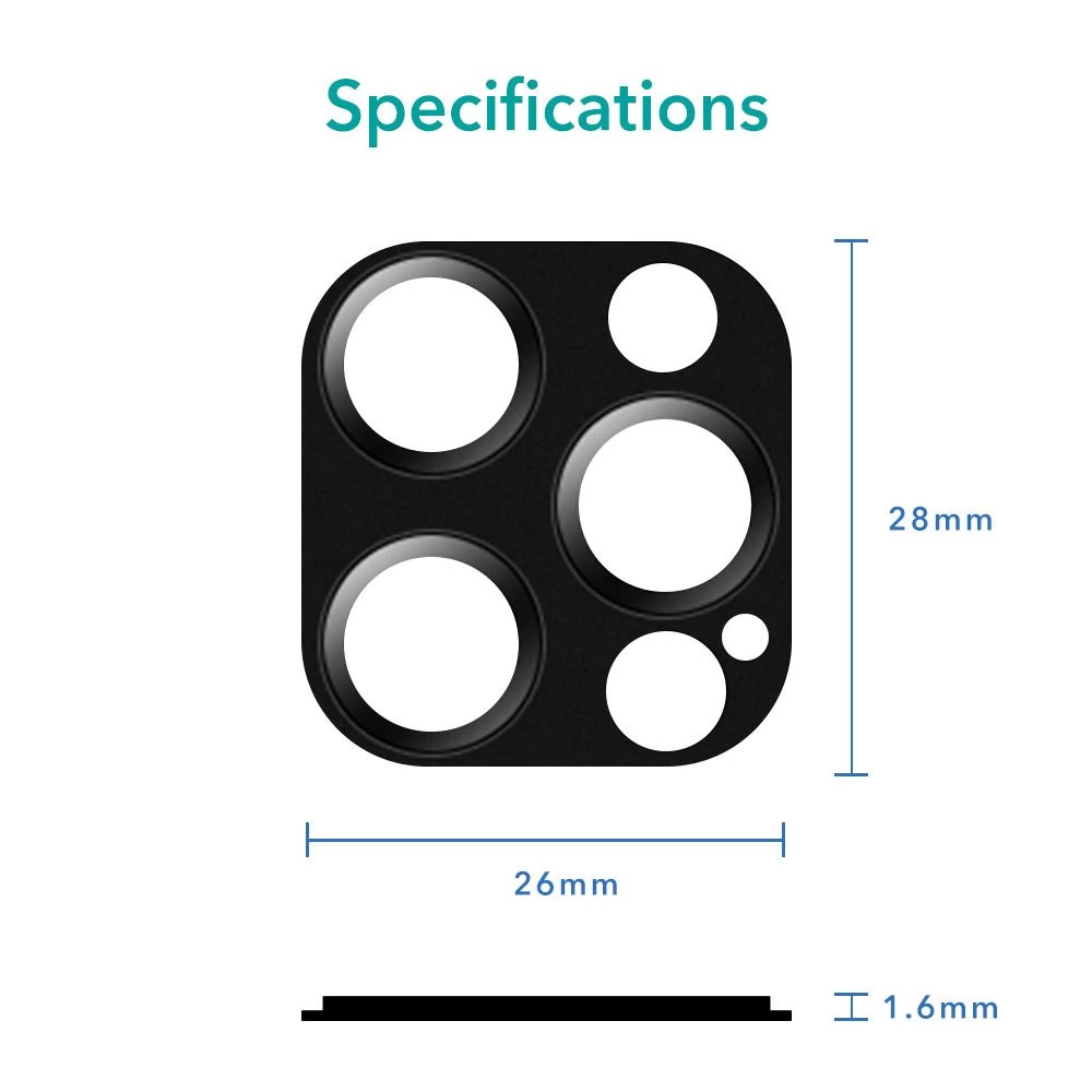 Apple iPhone 12 Pro защитное стекло  ESR Camera Lens Protector (2 pack)