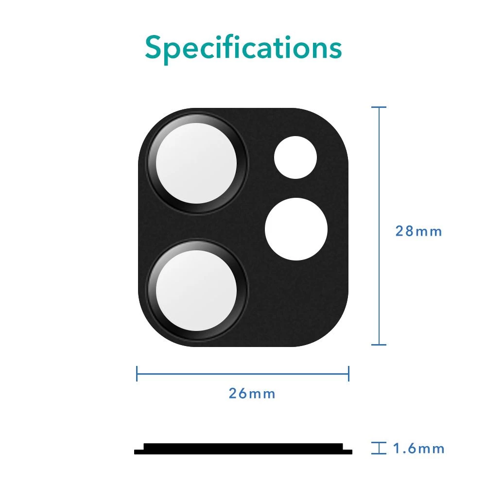 Apple iPhone 12 panssarilasi  ESR Camera Lens Protector (2 pack)