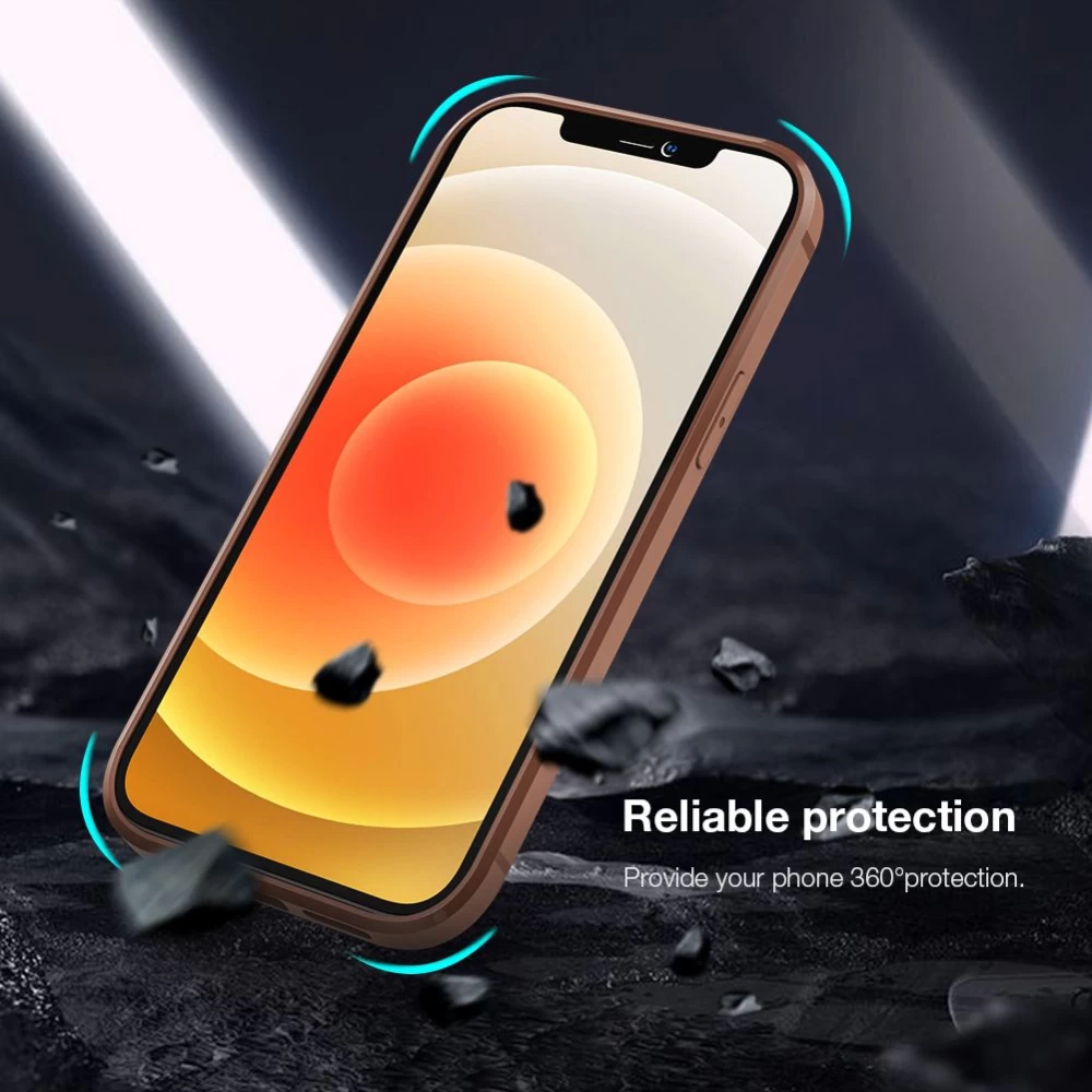 Apple iPhone 12 dėklas rudas Nillkin Aoge Leather