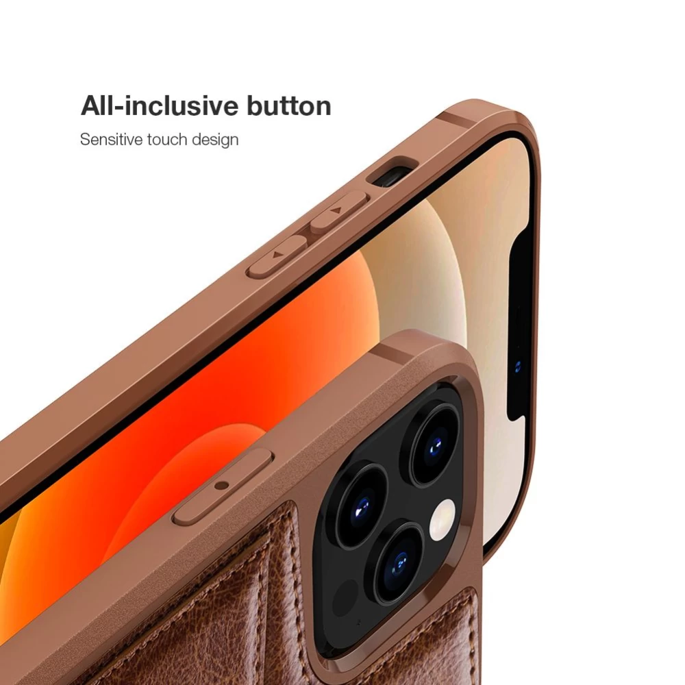 Apple iPhone 12 dėklas rudas Nillkin Aoge Leather