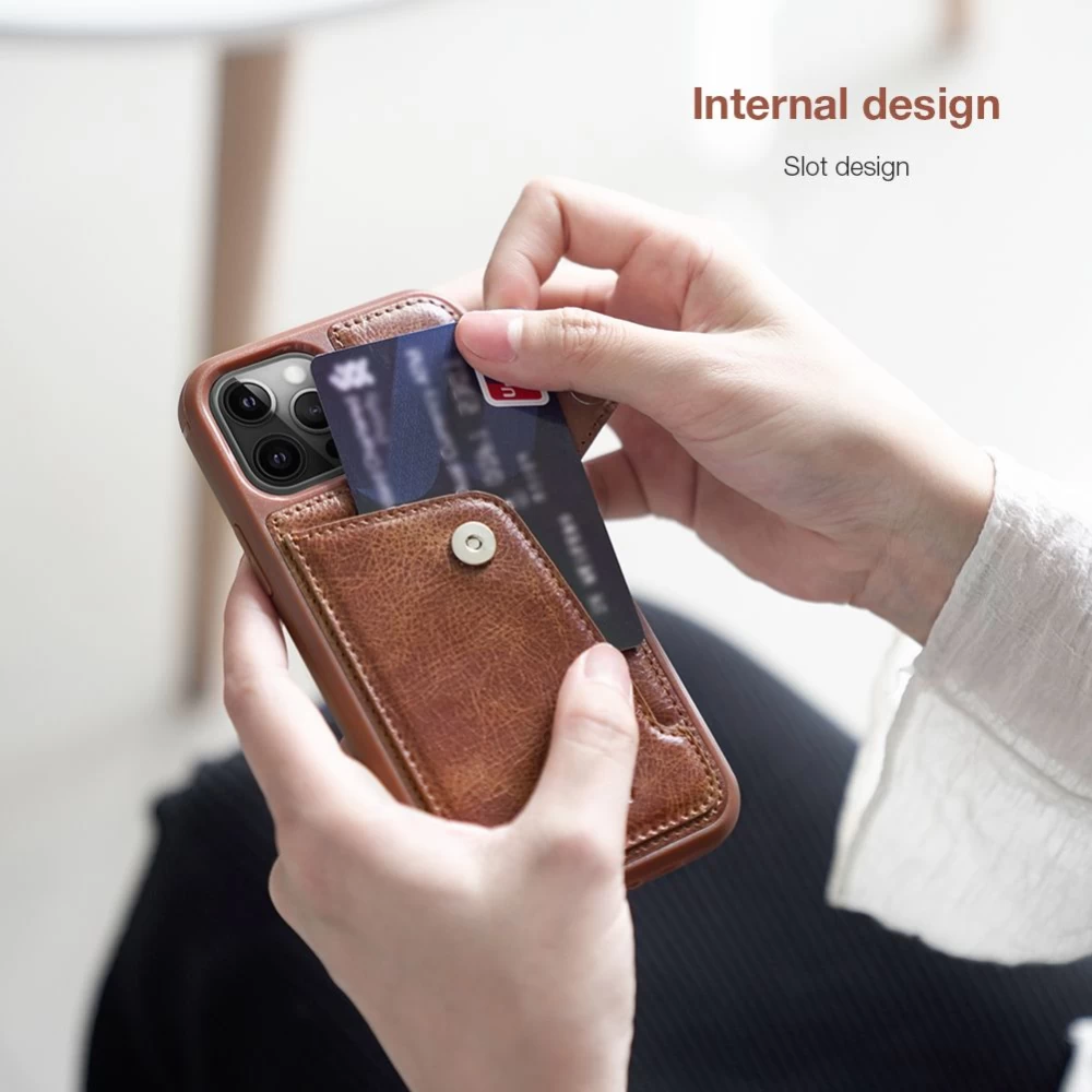 Apple iPhone 12 dėklas rudas Nillkin Aoge Leather