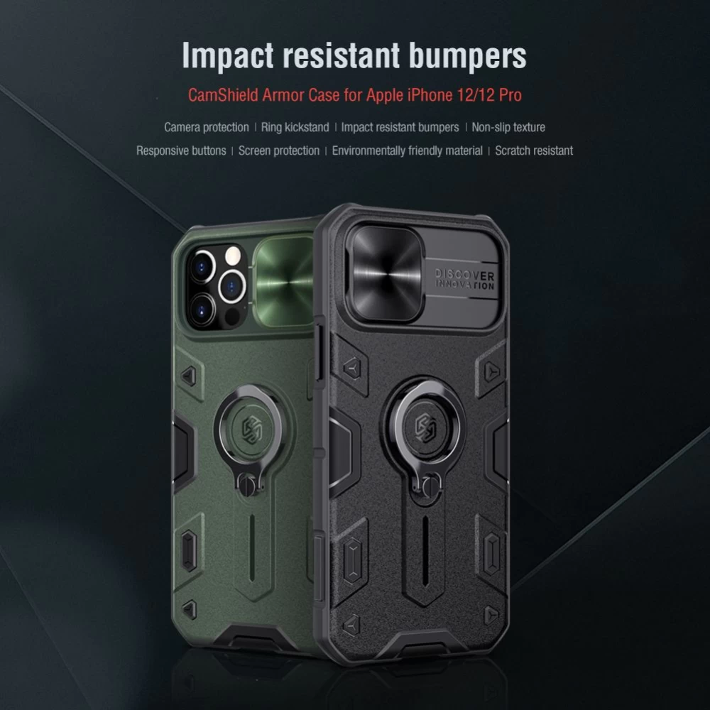 Apple iPhone 12 dėklas žalia Nillkin CamShield Armor