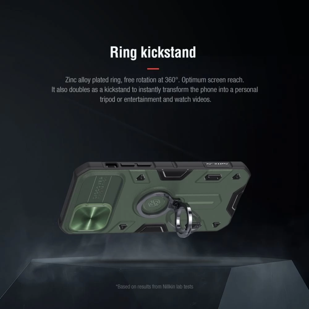 Apple iPhone 12 dėklas žalia Nillkin CamShield Armor