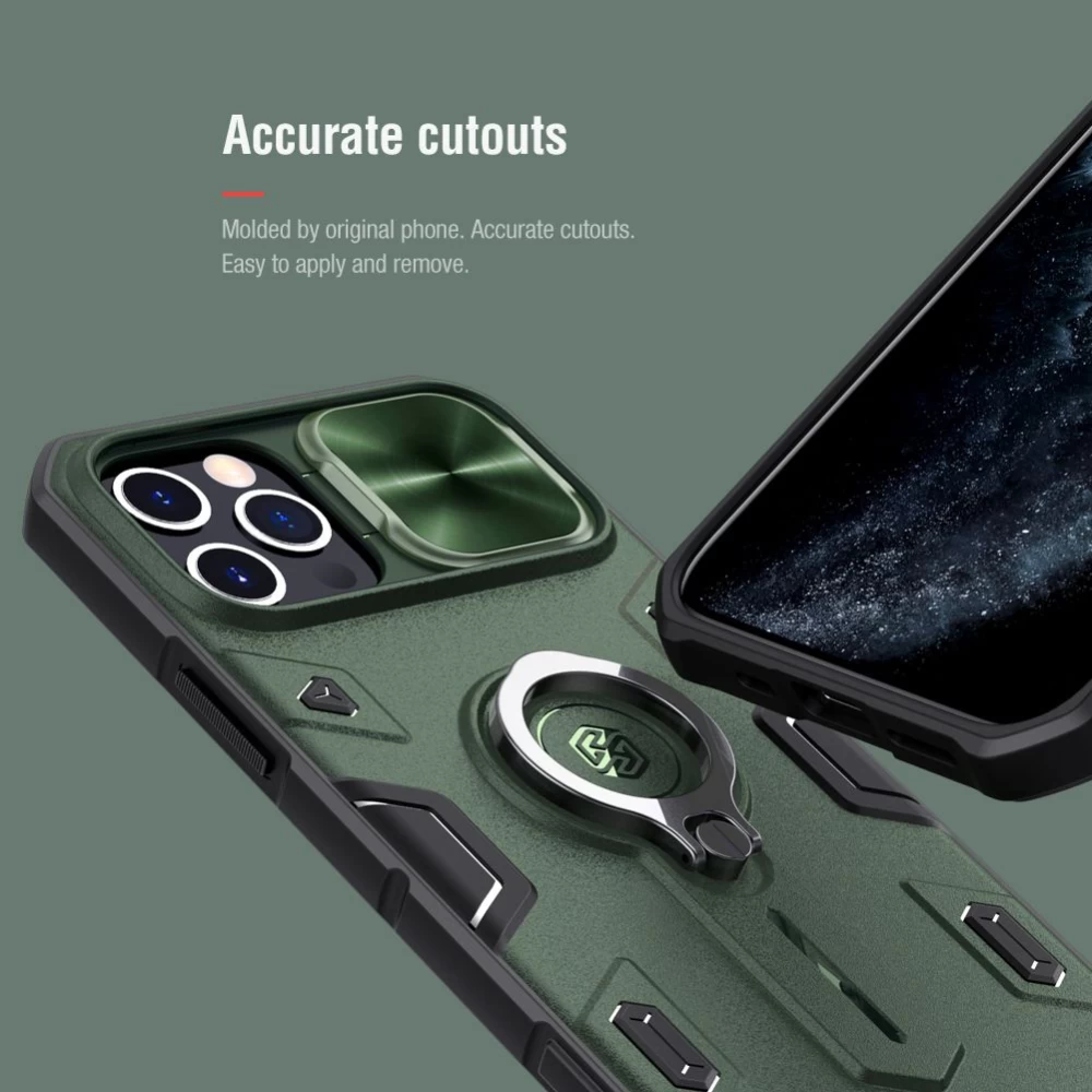 Apple iPhone 12 dėklas žalia Nillkin CamShield Armor