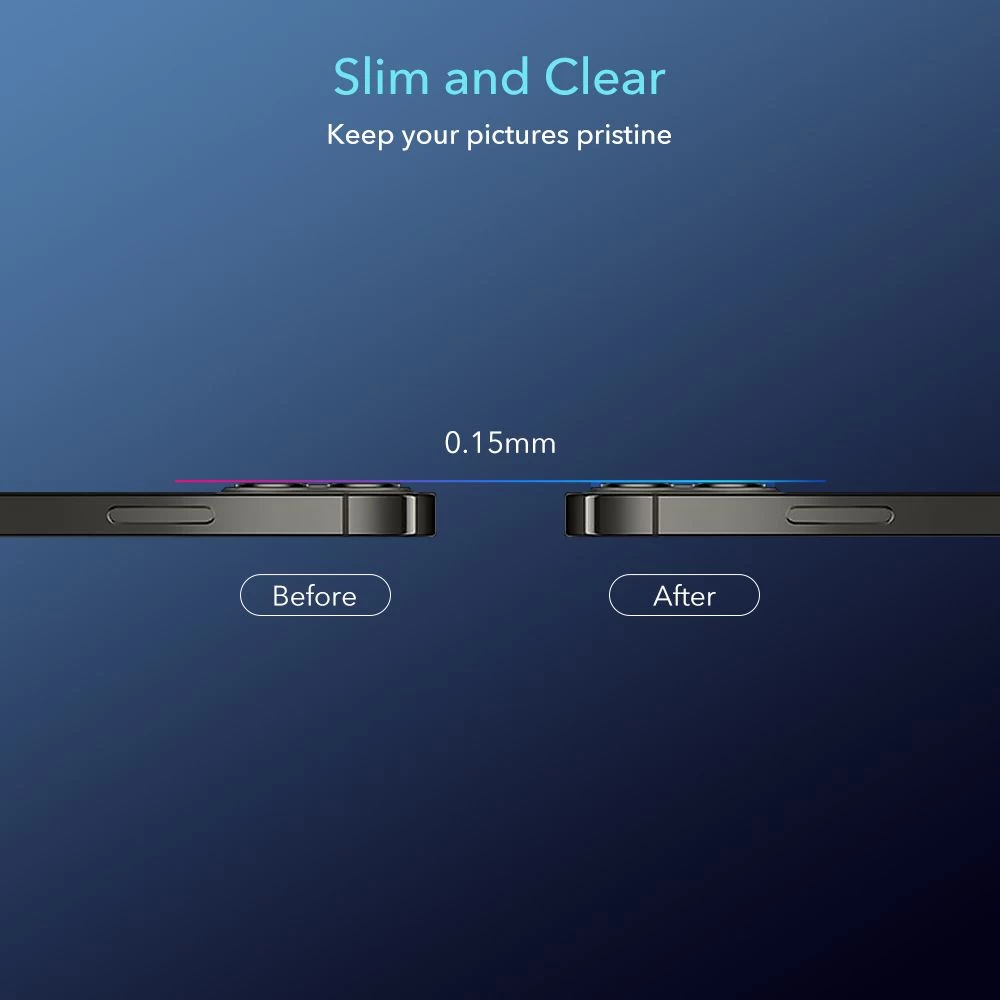 Apple iPhone 12 Pro Max skärmskydd  ESR Camera Lens Protector (Clear)iPhone PRO MAX (2 pack)