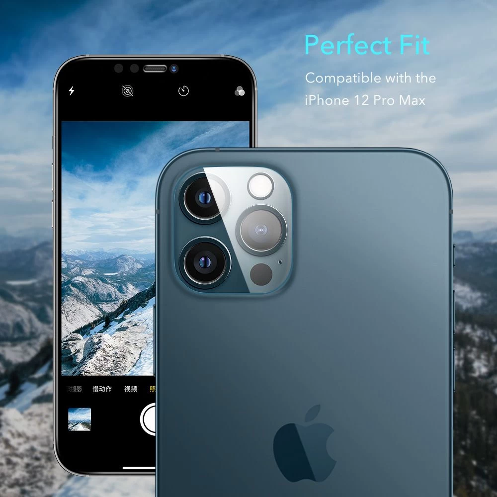 Apple iPhone 12 Pro Max skärmskydd  ESR Camera Lens Protector (Clear)iPhone PRO MAX (2 pack)