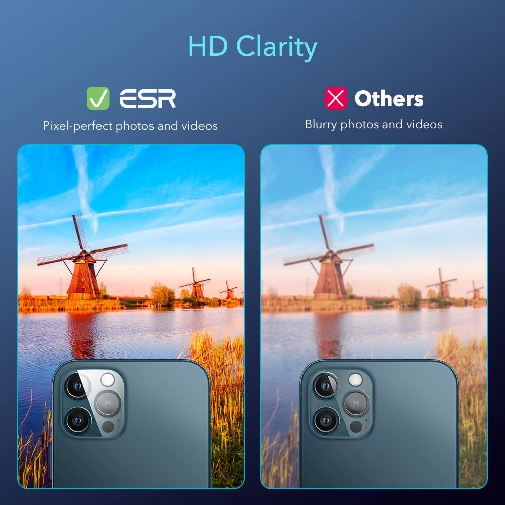 Apple iPhone 12 Pro Max skärmskydd  ESR Camera Lens Protector (Clear)iPhone PRO MAX (2 pack)