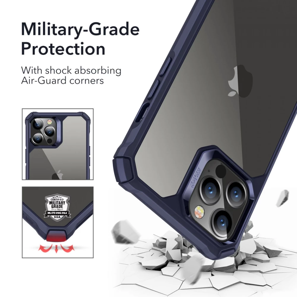 Apple iPhone 12 Pro Max suojakuori läpinäkyvä sininen ESR Air Armor